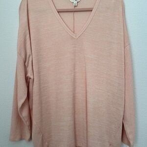 Peach V-Neck Sweater